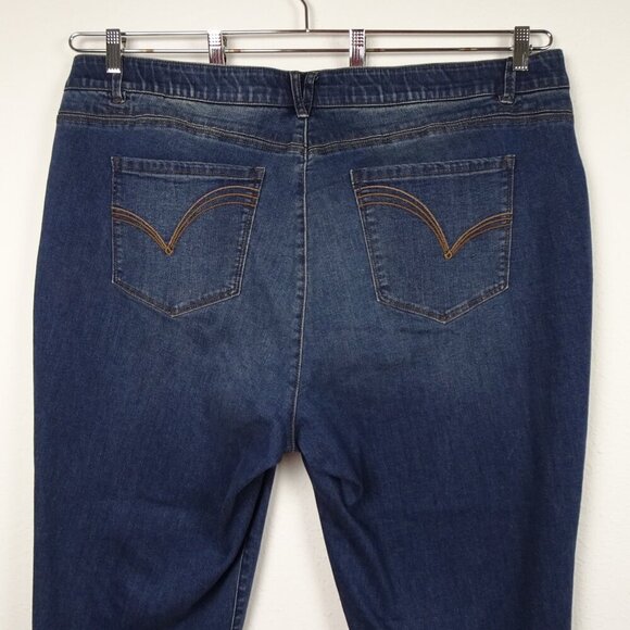 Democracy Slim Jeans Women's Plus Size 24W Blue Denim Stretch High Rise Straight - Picture 7 of 13